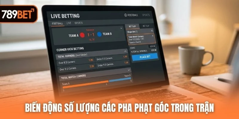 Biến động số lượng các pha phạt góc trong trận